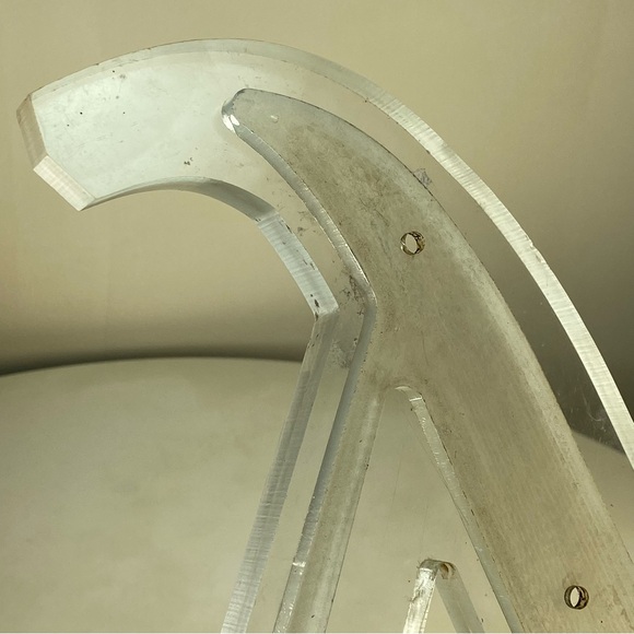 15" Vintage Reclaimed Salvage Sign Letter "A" Initial Clear Acrylic Plastic - Picture 7 of 11